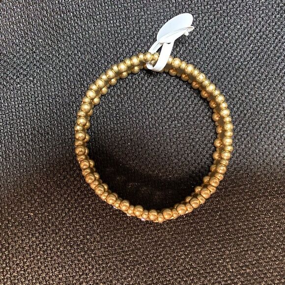 Gold-Tone Crystal Filigree Stretch Bracelet - One size fits all - Picture 3 of 4